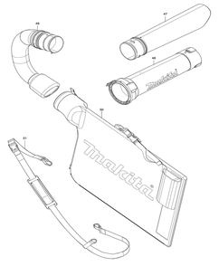 Fig-2 Diagram and Parts List for XBU04ZV  Makita Leaf Blower / Vacuum