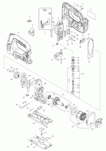Page 1 Diagram and Parts List for XVJ02Z  Makita Saw