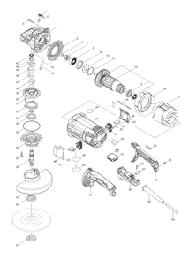 Fig-0 Diagram and Parts List for GA7061R  Makita Sander Grinder