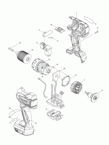 Page 1 Diagram and Parts List for BDF459  Makita Drill