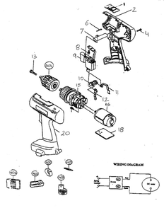 Drill Diagram and Parts List for 6228DWAE  Makita Drill