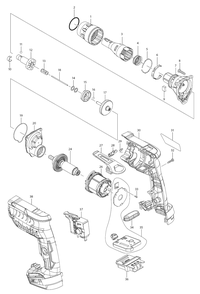 Fig-0 Diagram and Parts List for XSF03RX2  Makita Screwdriver