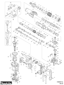 Diagram Diagram and Parts List for HM0871C  Makita Demolition Hammer