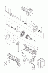 Page 1 Diagram and Parts List for LXDG01Z1 Type 2 Makita Grinder