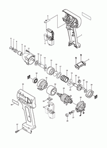 Page 1 Diagram and Parts List for BTD061Z  Makita Drill