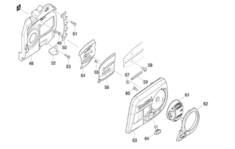 Diagram 2 Diagram and Parts List for XCU04CM1  Makita Chainsaw