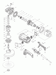 Page 1 Diagram and Parts List for GA7061  Makita Grinder