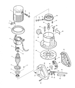 Page 1 Diagram and Parts List for 3600H  Makita Router