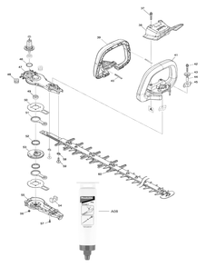 Fig-1 Diagram and Parts List for GHU03M1  Makita Hedge Trimmer
