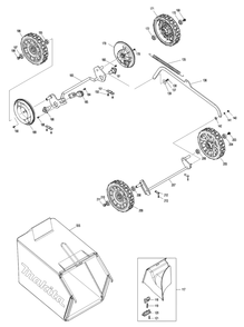 Fig-3 Diagram and Parts List for XML07PT1  Makita Lawn Mower