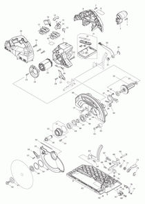 Page 1 Diagram and Parts List for XSH06Z  Makita Saw
