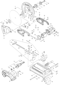 Diagram Diagram and Parts List for LW1401X  Makita Miter Saw