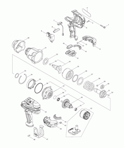 Page 1 Diagram and Parts List for XWT08T  Makita Drill