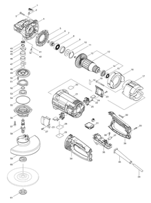 Fig-0 Diagram and Parts List for GA7063R  Makita Sander Grinder
