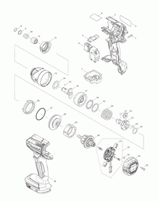 Page 1 Diagram and Parts List for XDT11Z  Makita Drill