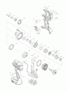 Page 1 Diagram and Parts List for XDT08  Makita Drill