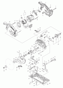 Page 1 Diagram and Parts List for XSH03Z  Makita Saw