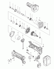 Page 1 Diagram and Parts List for XDG01T  Makita Grinder