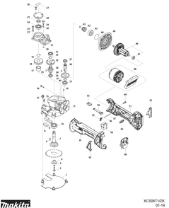 Diagram Diagram and Parts List for XCS06ZK  Makita Rebar Tools