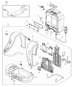Part Location Diagram of 191J51-5 Makita X2 (36v) Adapter Set