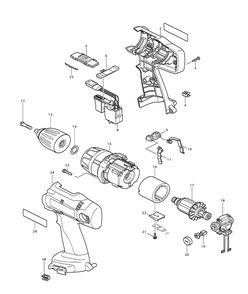 Page 1 Diagram and Parts List for 6319DWDE  Makita Drill