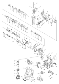 Fig-0 Diagram and Parts List for XRH011TWX  Makita Hammer Drill