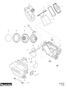 Diagram Diagram and Parts List for XLC07SY1  Makita Canister Vacuum