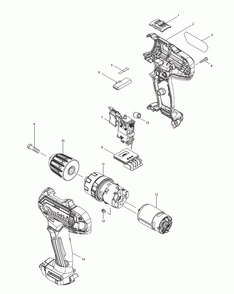 Page 1 Diagram and Parts List for PH04R1  Makita Drill