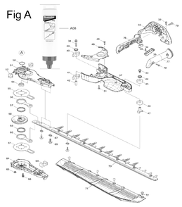 Fig-1 Diagram and Parts List for GHU04Z  Makita Hedge Trimmer