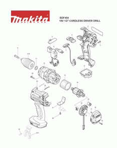 Part Location Diagram of 187356-9 Makita Housing Set (Type 3)