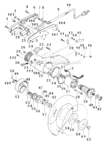 Page A Diagram and Parts List for 2412N  Makita Chop Saw