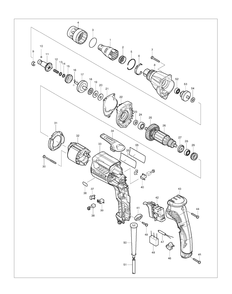 Part Location Diagram of 158878-6 Makita Handle Cover L Complete