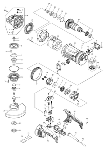 Fig-0 Diagram and Parts List for GA7070  Makita Sander Grinder