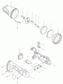 Page 1 Diagram and Parts List for BML145  Makita Worklight & Flashlight