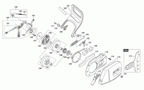 Page 4 Diagram and Parts List for PS-460  Makita Saw