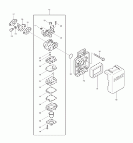 Page 2 Diagram and Parts List for HTR7610 Type 1 Makita Trimmer