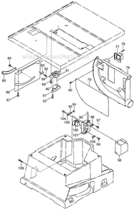 Page B Diagram and Parts List for 2703X1  Makita Table Saw