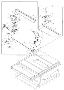 Page D Diagram and Parts List for 2705  Makita Table Saw