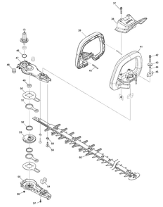 Fig-1 Diagram and Parts List for GHU03Z  Makita Hedge Trimmer