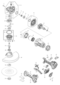 Fig-0 Diagram and Parts List for GAG10M1  Makita Angle Grinder