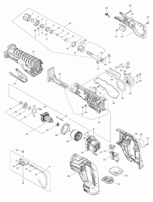 Page 1 Diagram and Parts List for XRJ05T  Makita Saw