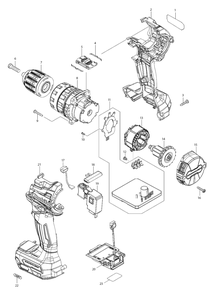 Fig-0 Diagram and Parts List for GPH02D  Makita Hammer Drill
