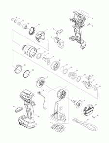 Page 1 Diagram and Parts List for XDT09MB  Makita Drill