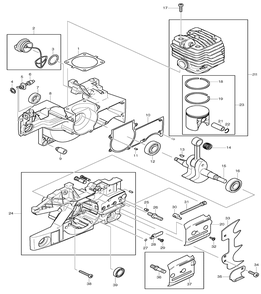 Page 8 Diagram and Parts List for DCS9000  Makita Saw
