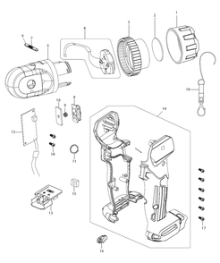 Fig-0 Diagram and Parts List for ML106  Makita Worklight & Flashlight