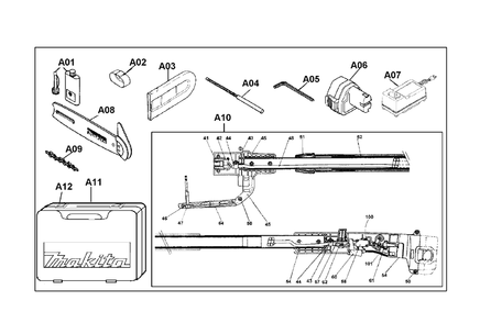 Page 1 Diagram and Parts List for UC120DW-R  Makita Saw