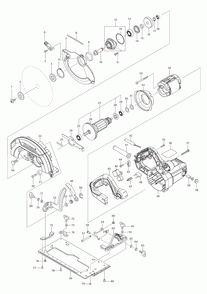 Page 1 Diagram and Parts List for HS7610  Makita Saw