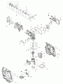 Page 1 Diagram and Parts List for XRJ07ZB  Makita Saw