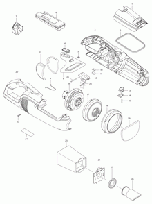 Page 1 Diagram and Parts List for LC05  Makita Upright Vacuum