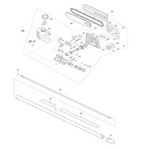 Part Location Diagram of 326088-5 Makita SHAFT, EM401MP